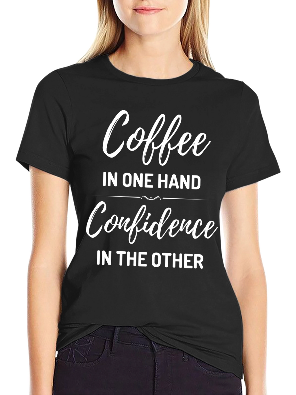 Coffee & Confidence Graphic Tee - Trendy Unisex Shirt