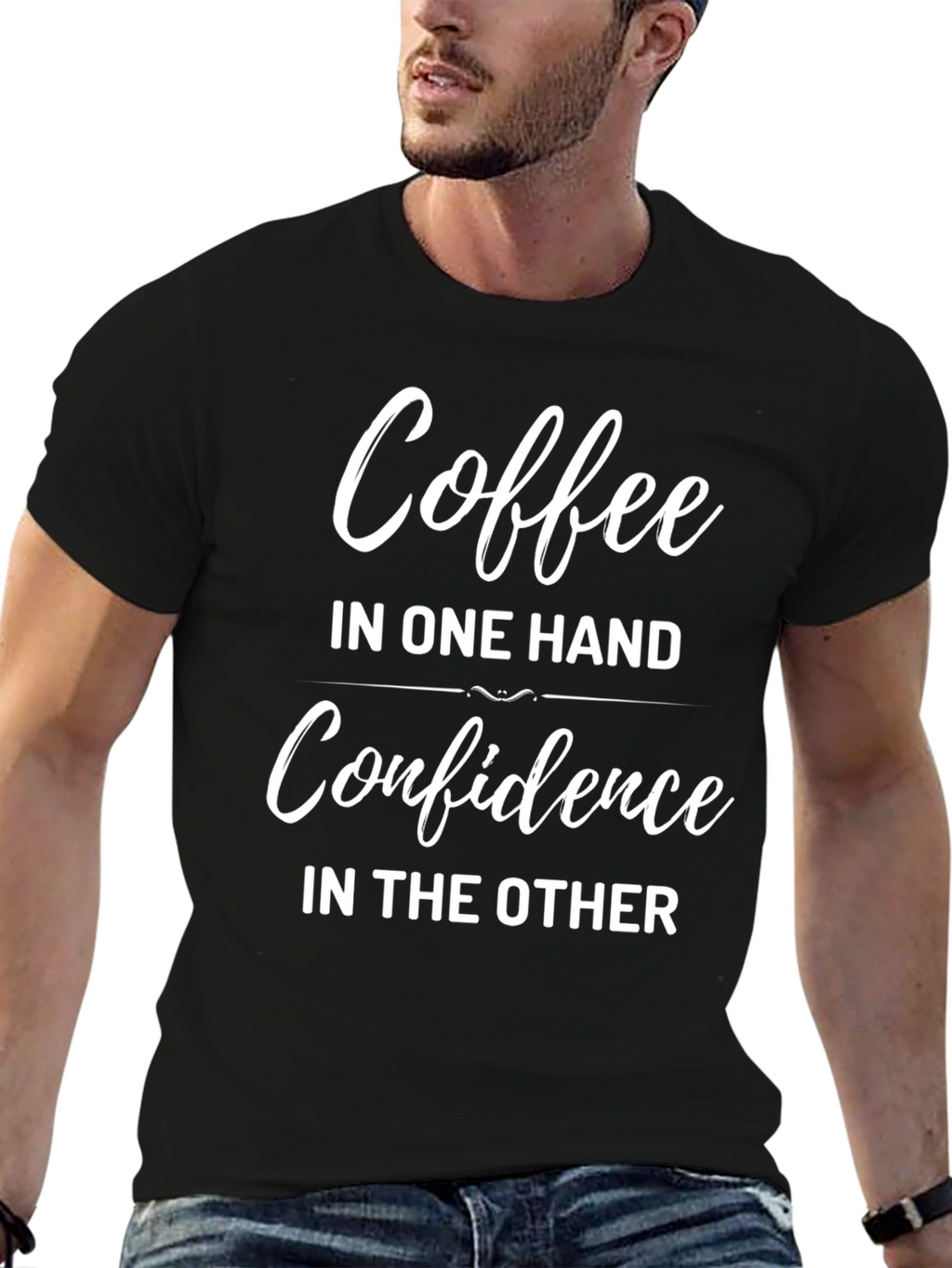 Coffee & Confidence Graphic Tee - Trendy Unisex Shirt
