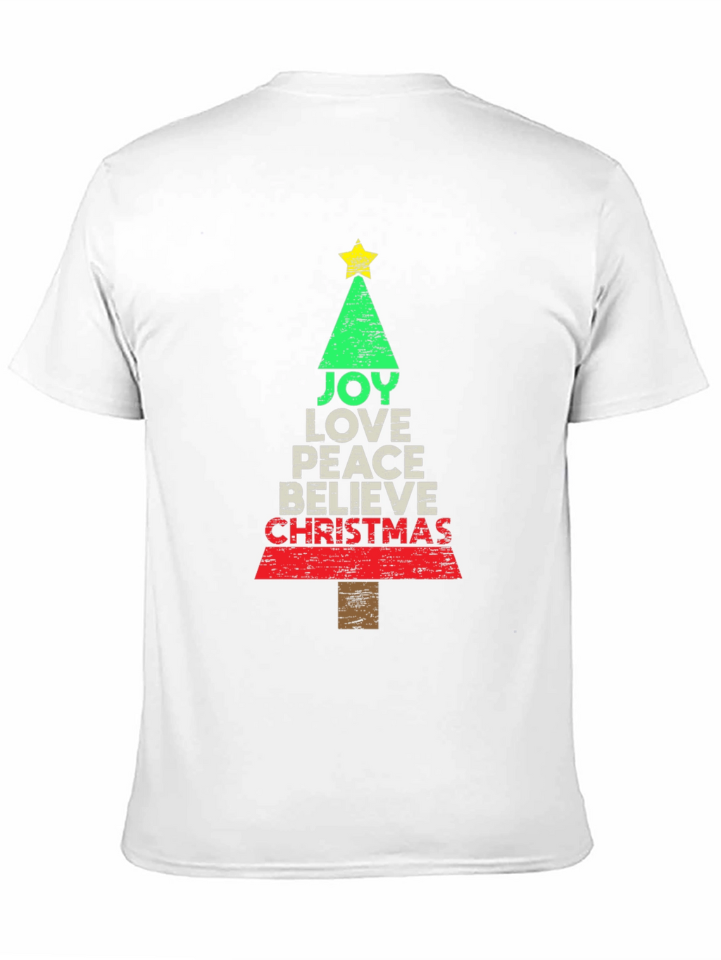 Joy Love Peace Christmas Tree Holiday Graphic Tee