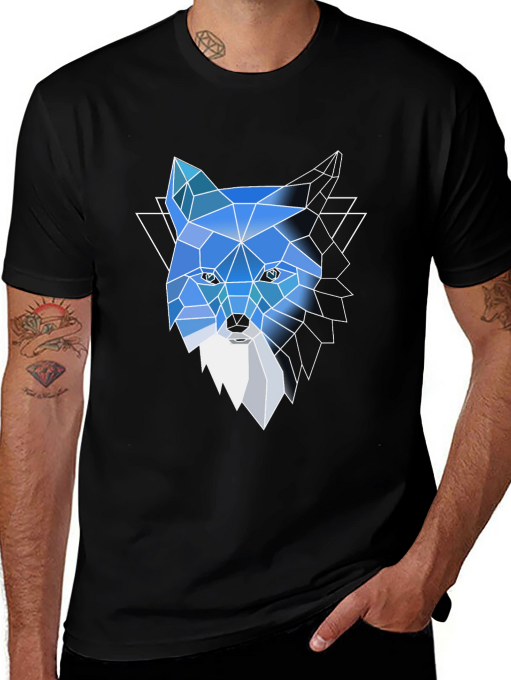 Geometric Fox Tee: Modern Graphic Print T-Shirt