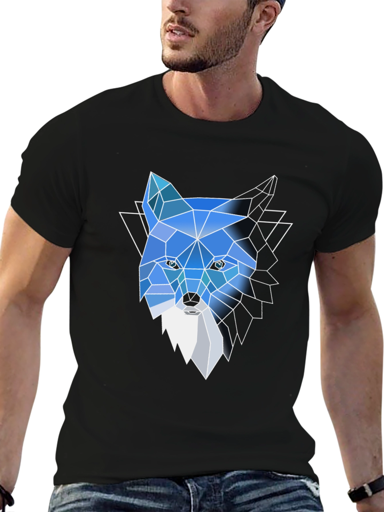 Geometric Fox Tee: Modern Graphic Print T-Shirt