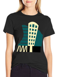 Geometric Building T-Shirt - Modern Graphic Tee