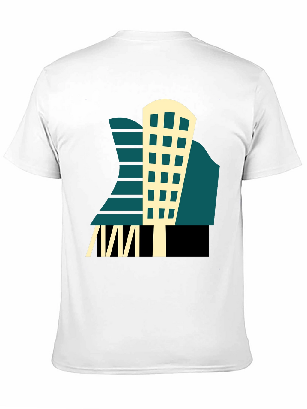 Geometric Building T-Shirt - Modern Graphic Tee