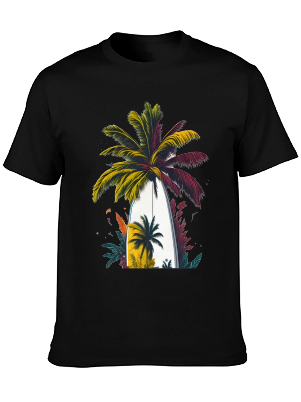 Tropical Palm Surfboard Graphic Tee