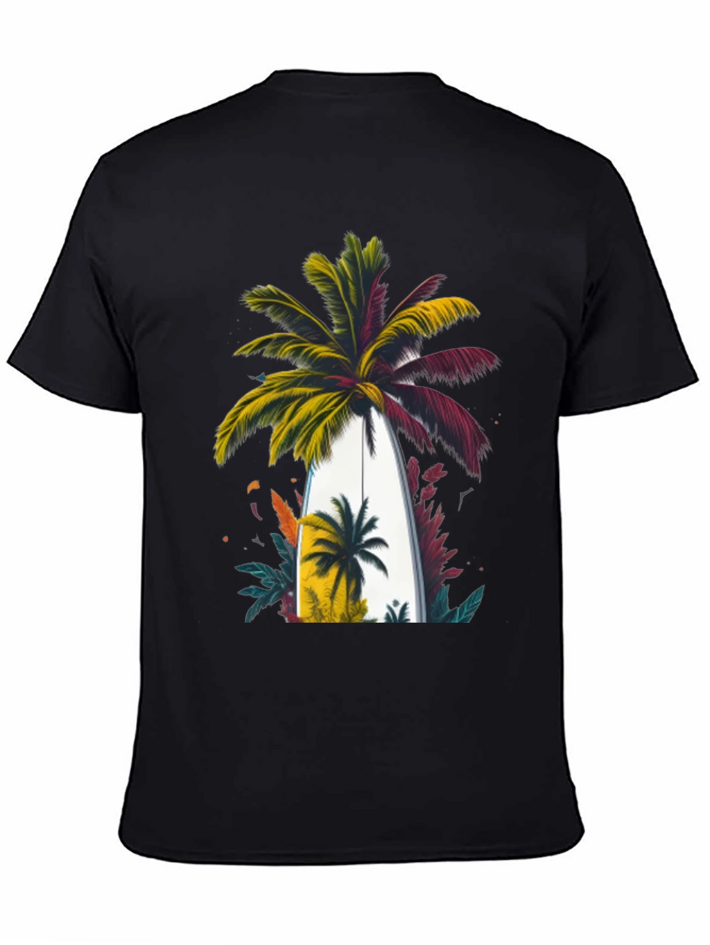 Tropical Palm Surfboard Graphic Tee