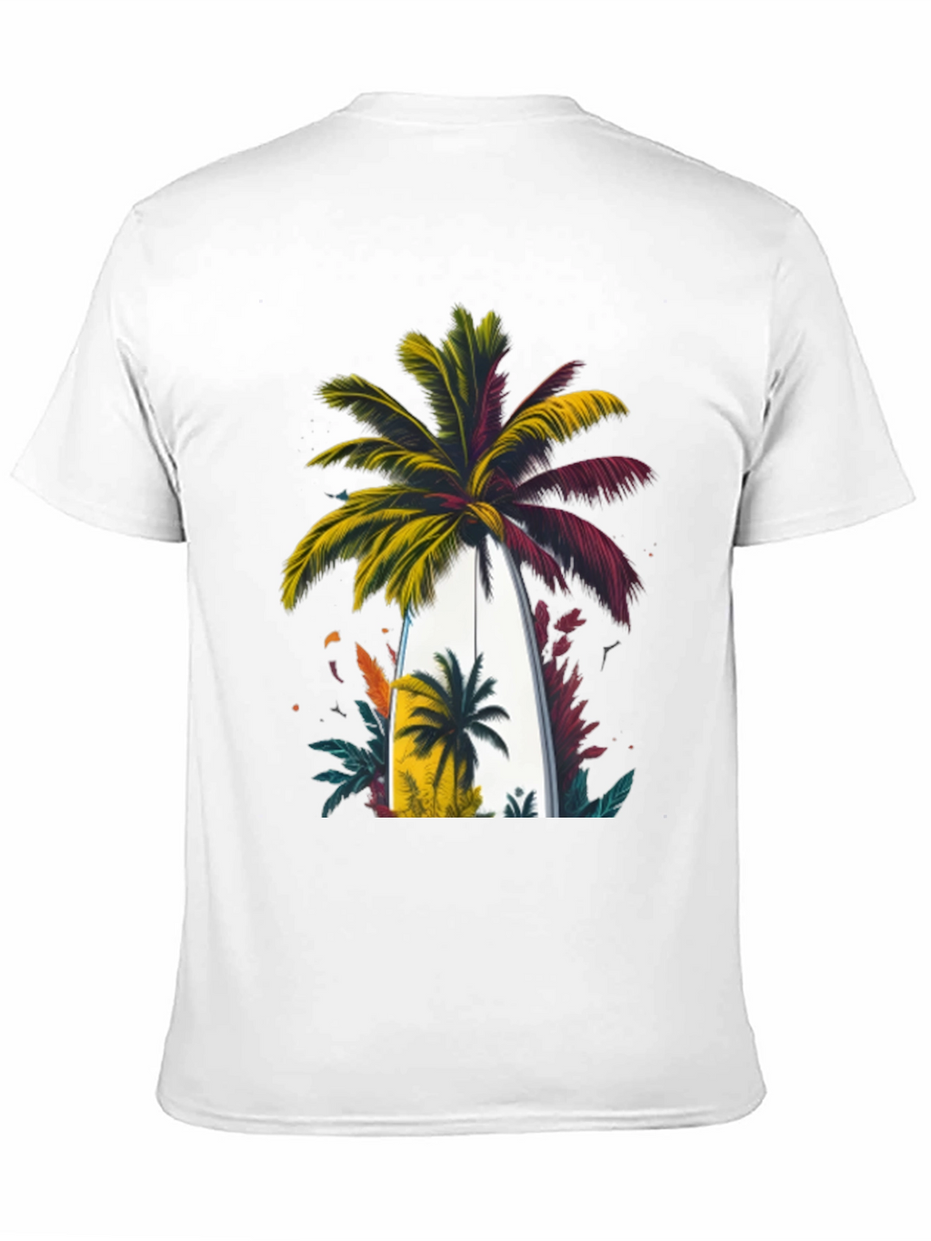Tropical Palm Surfboard Graphic Tee