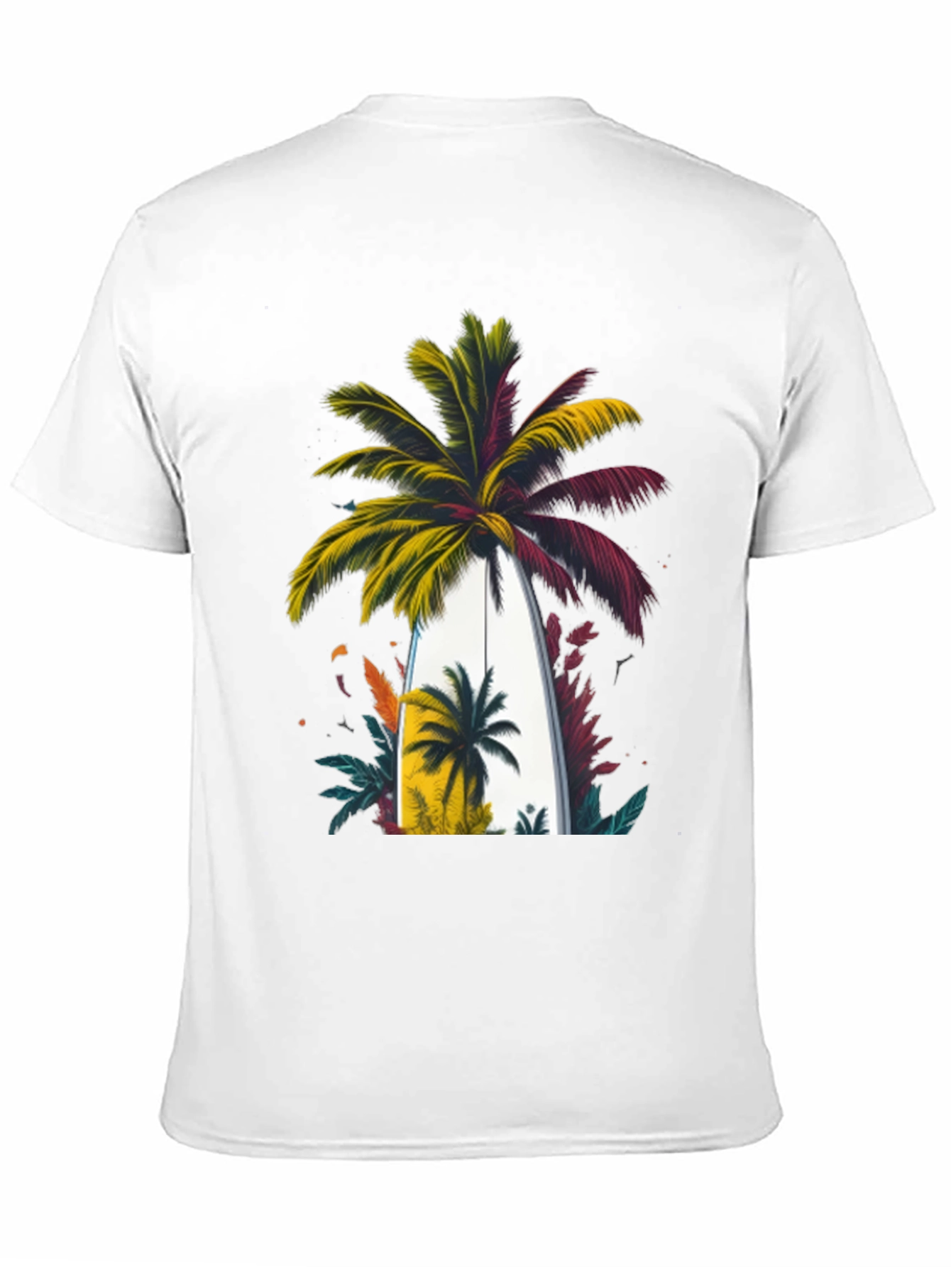 Tropical Palm Surfboard Graphic Tee