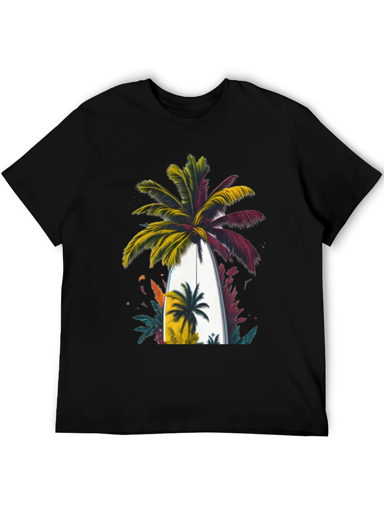 Tropical Palm Surfboard Graphic Tee