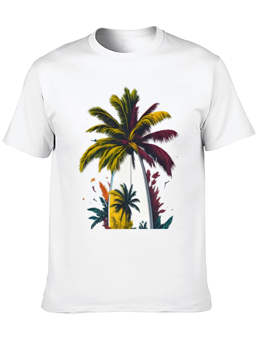 Tropical Palm Surfboard Graphic Tee