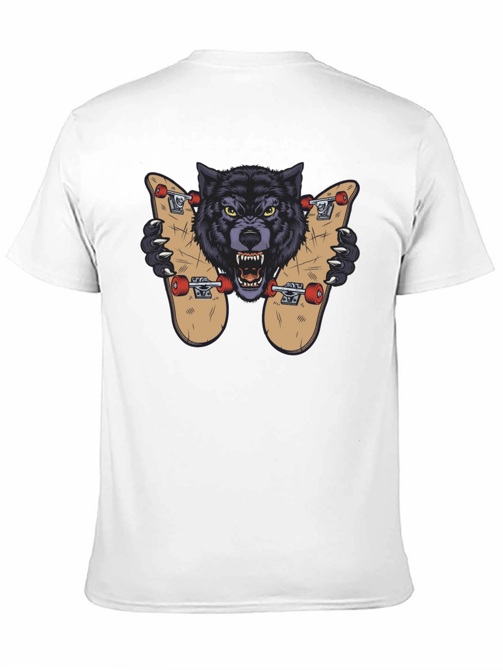 Wolf Skateboard Graphic Tee - Cool Streetwear Design