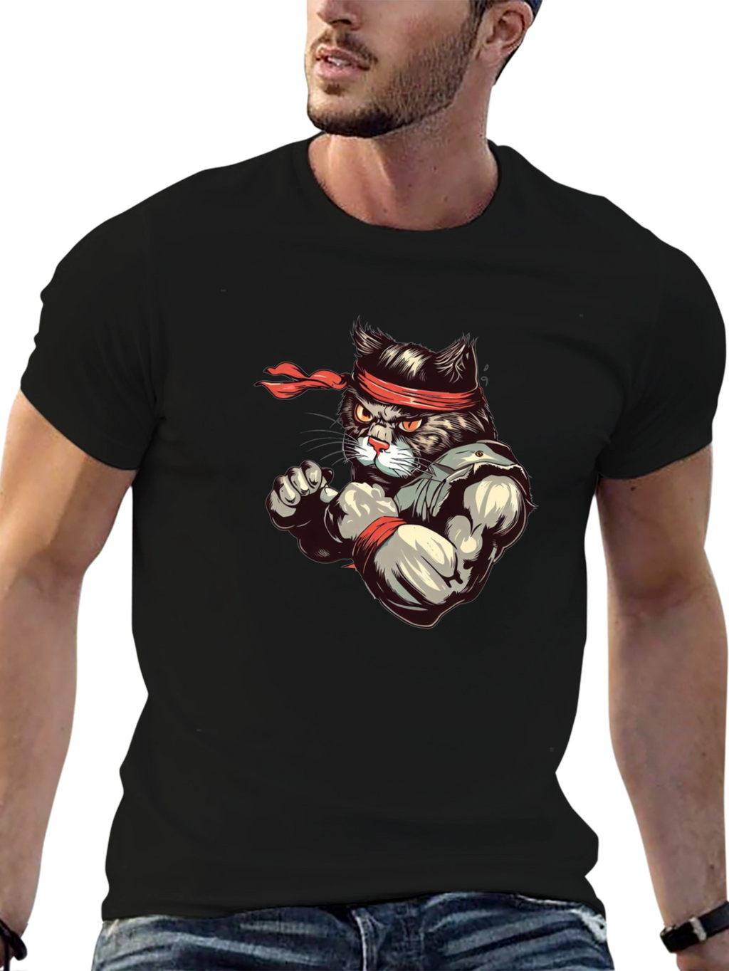 Martial Arts Cat T-Shirt - Ninja Cat Tee