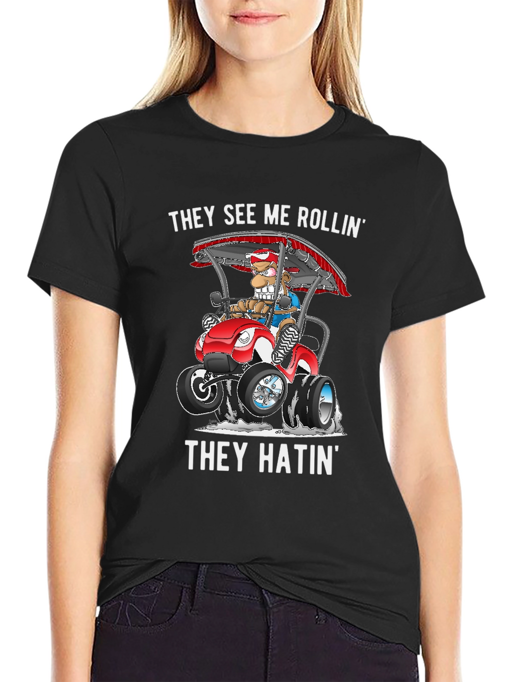 They See Me Rollin T-Shirt Funny Cartoon Tee