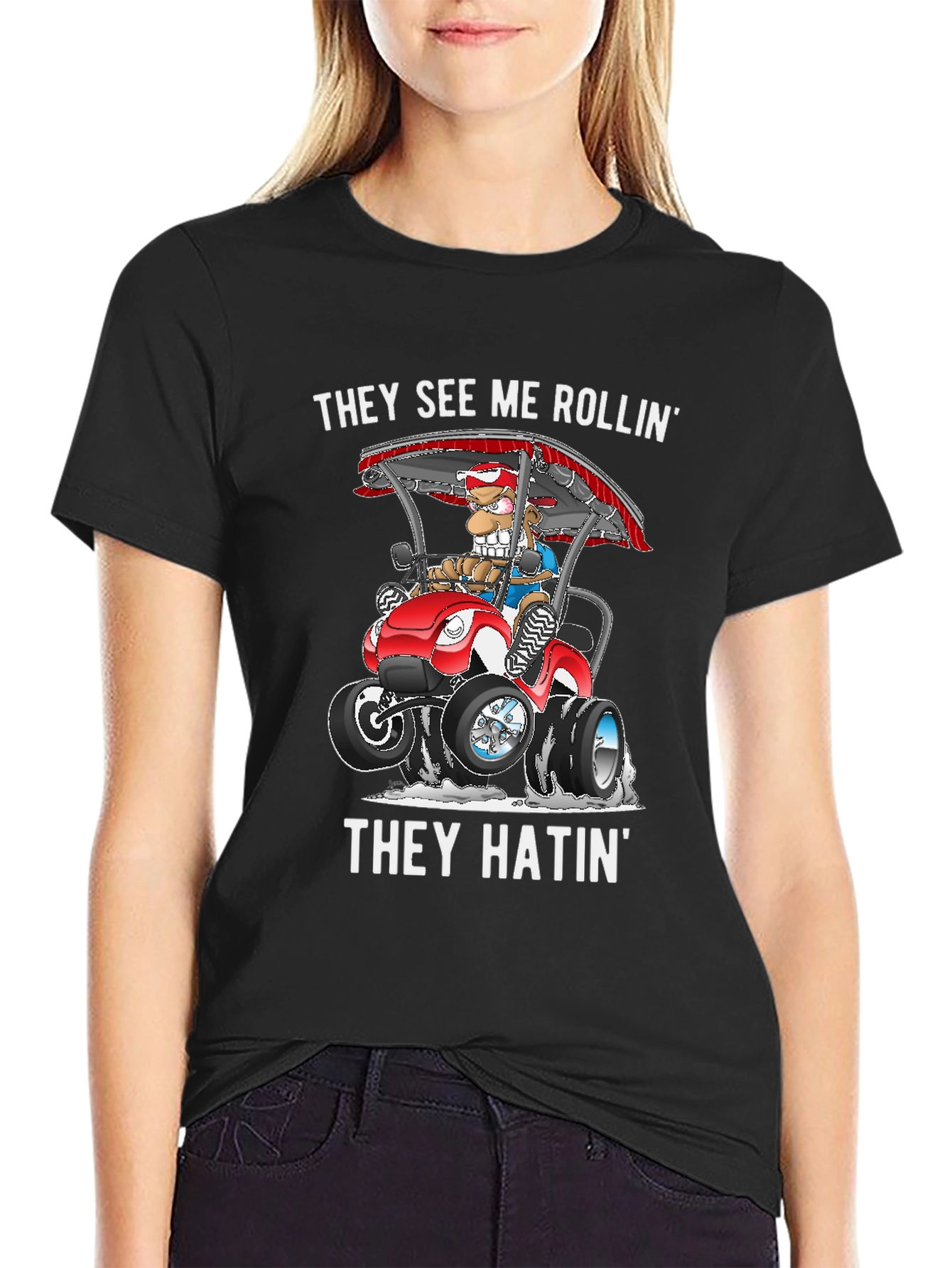 They See Me Rollin T-Shirt Funny Cartoon Tee