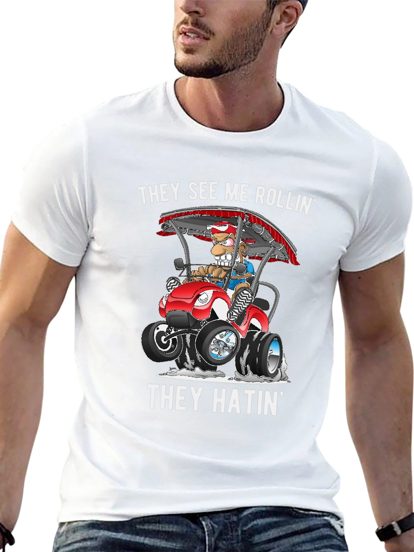 They See Me Rollin T-Shirt Funny Cartoon Tee