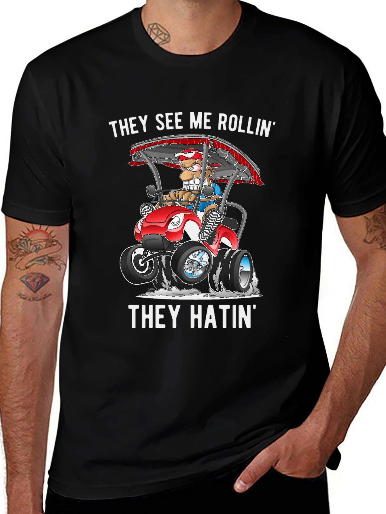 They See Me Rollin T-Shirt Funny Cartoon Tee