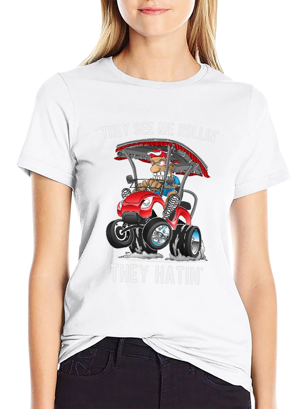 They See Me Rollin T-Shirt Funny Cartoon Tee