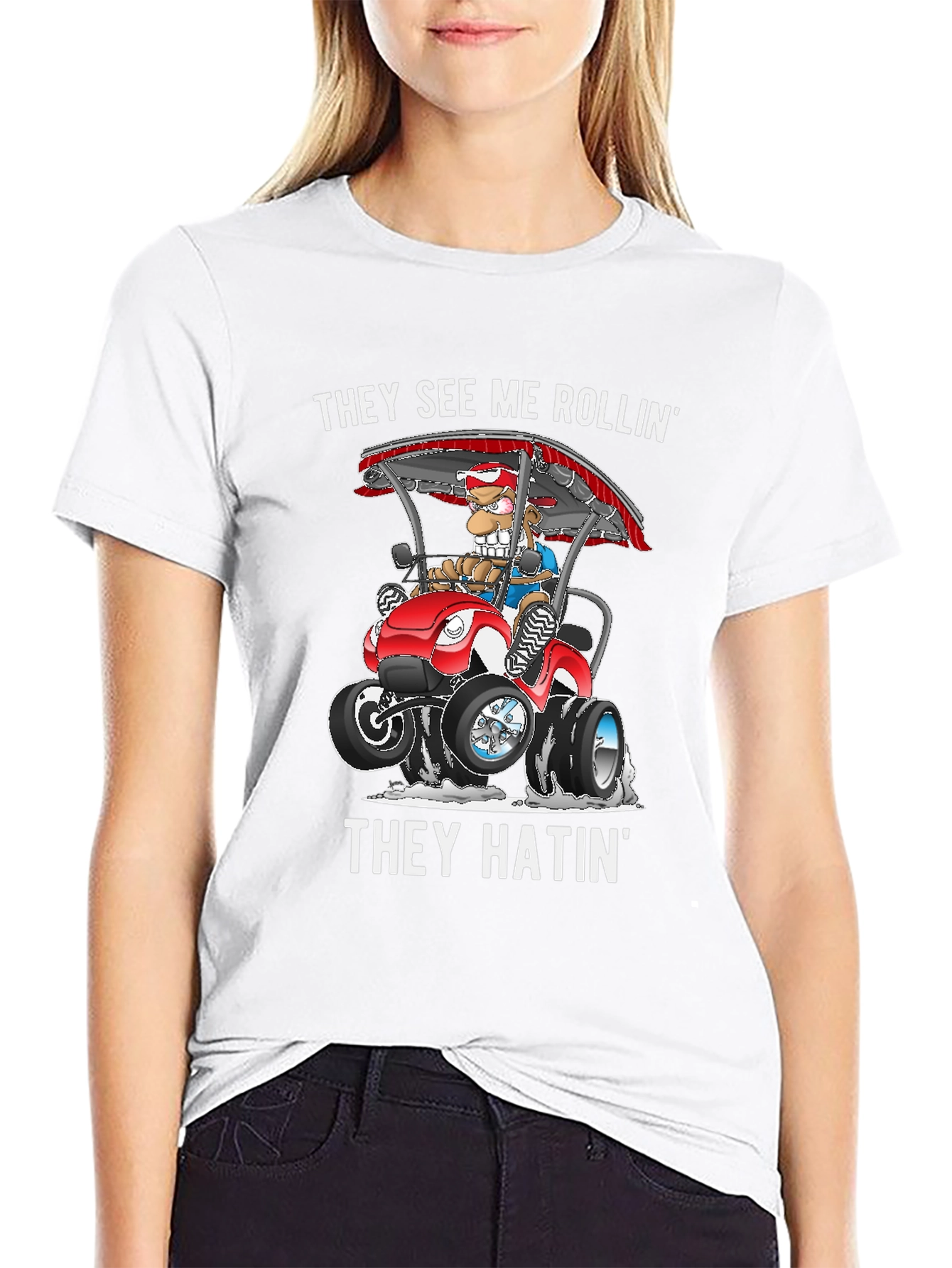 They See Me Rollin T-Shirt Funny Cartoon Tee