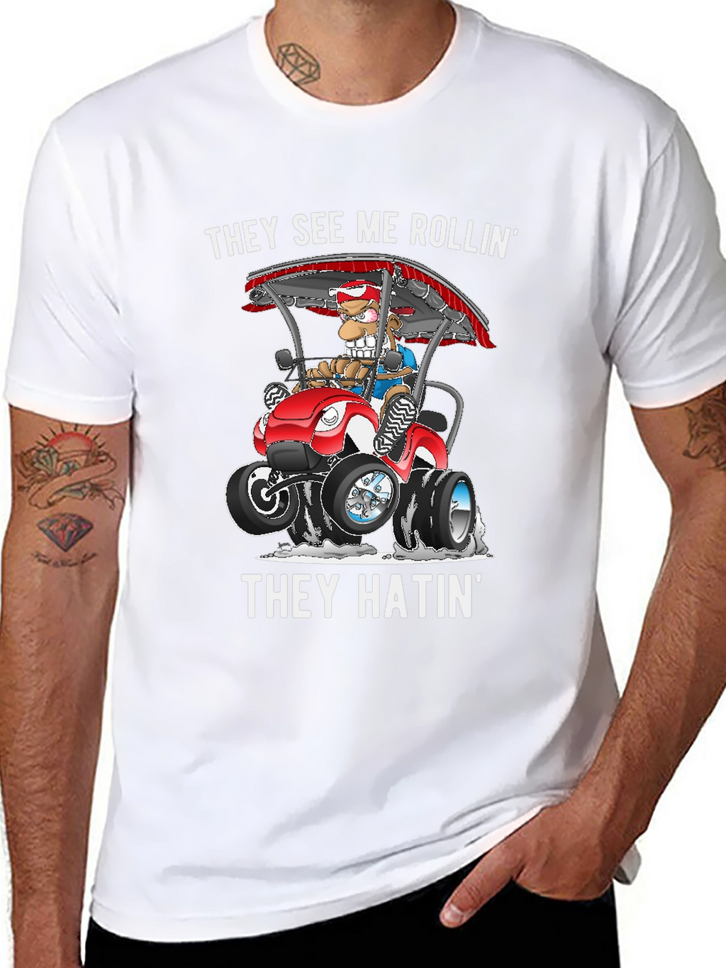 They See Me Rollin T-Shirt Funny Cartoon Tee