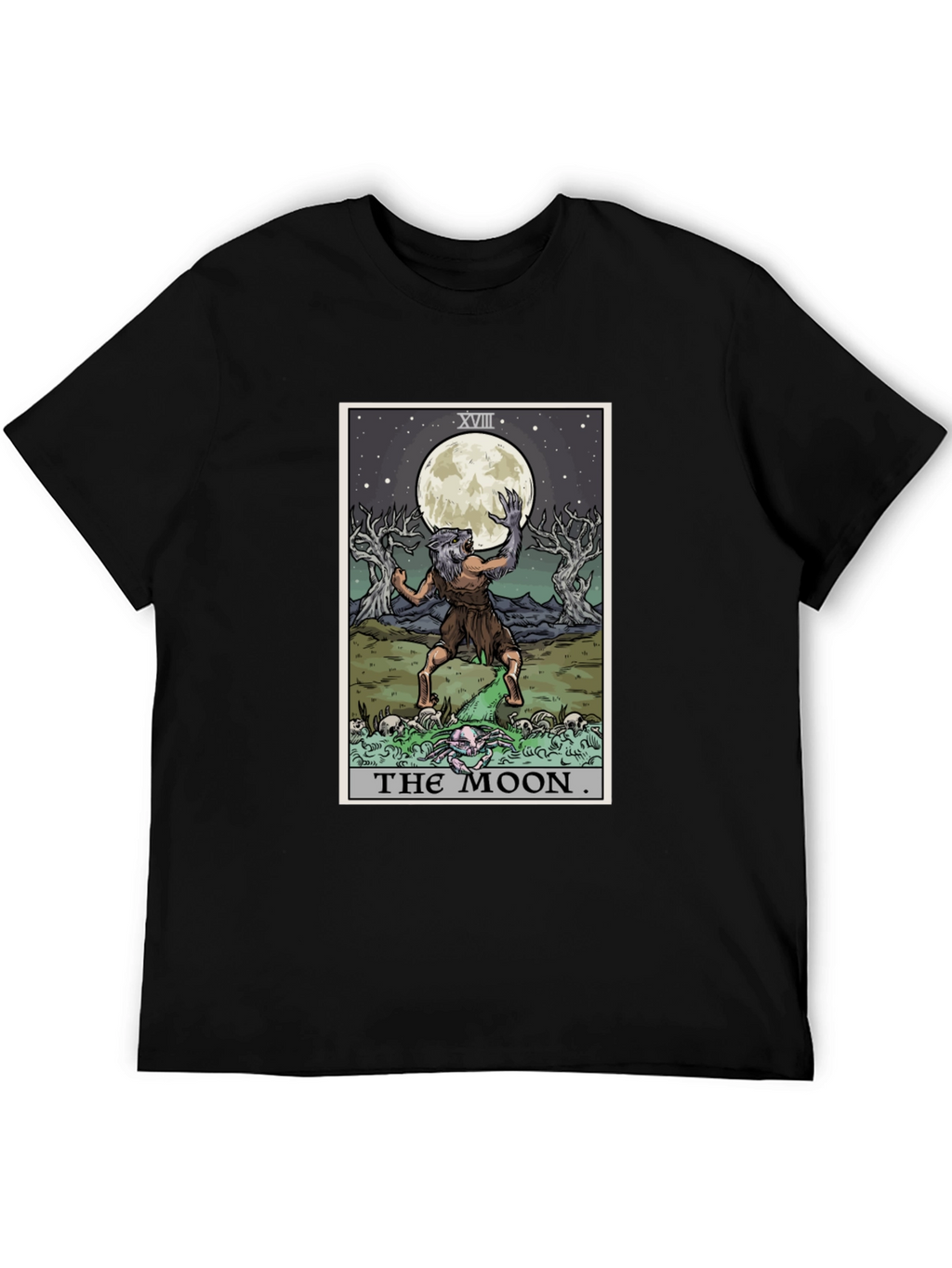The Moon Tarot Card Werewolf Graphic Tee