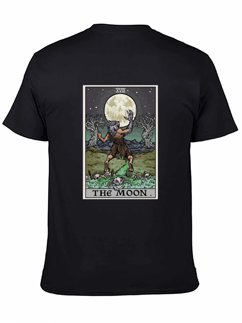 The Moon Tarot Card Werewolf Graphic Tee