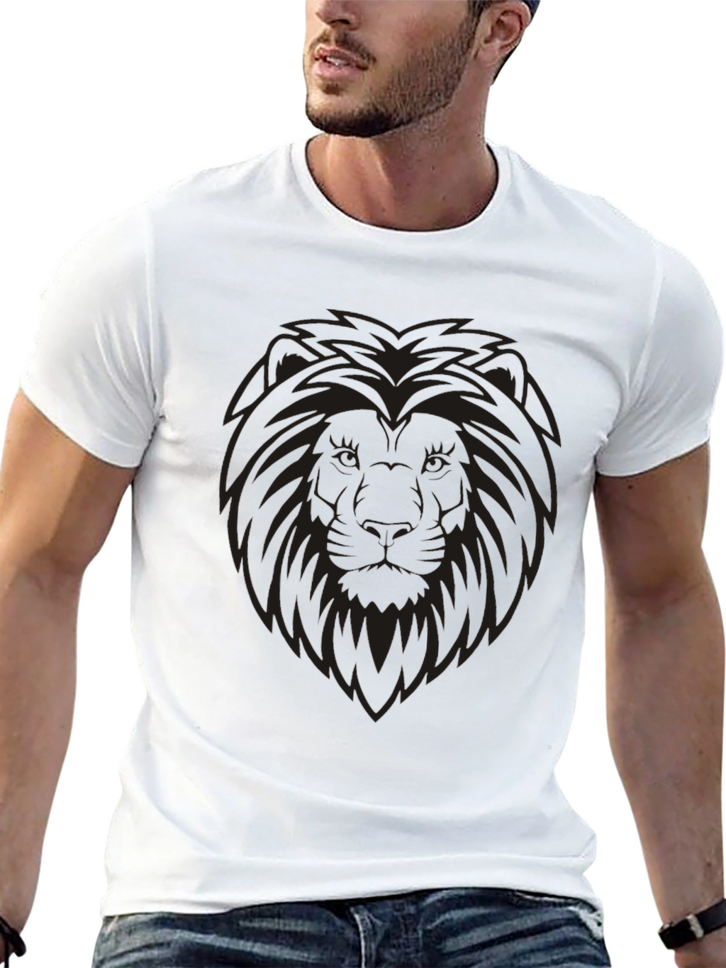 Lion Graphic Mens Black T-Shirt