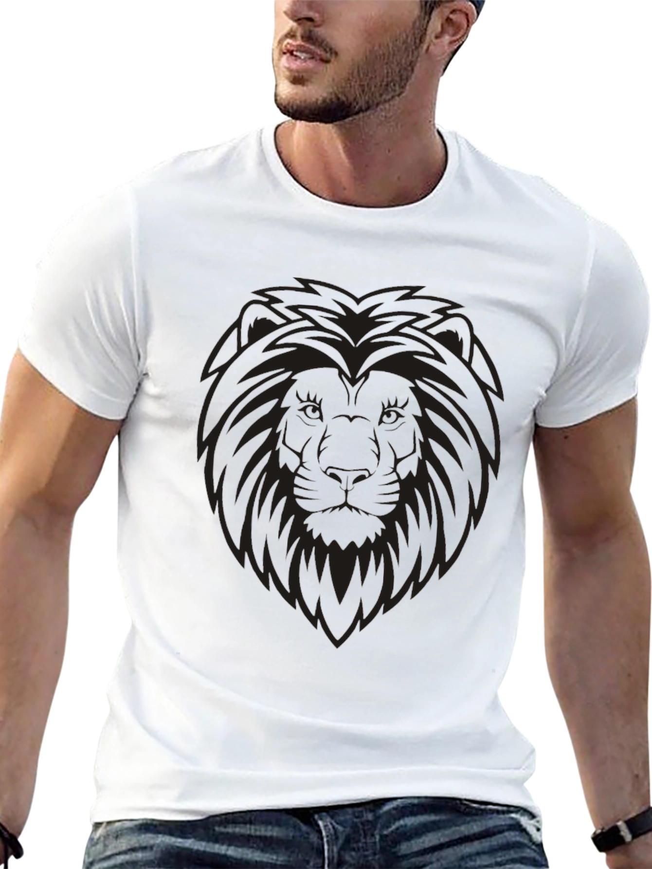 Lion Graphic Mens Black T-Shirt