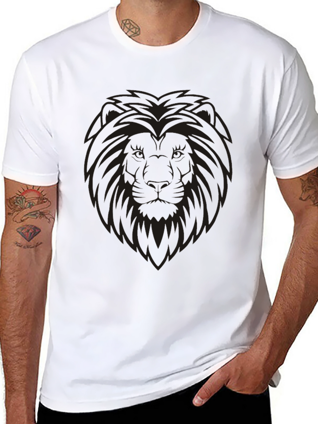 Lion Graphic Mens Black T-Shirt