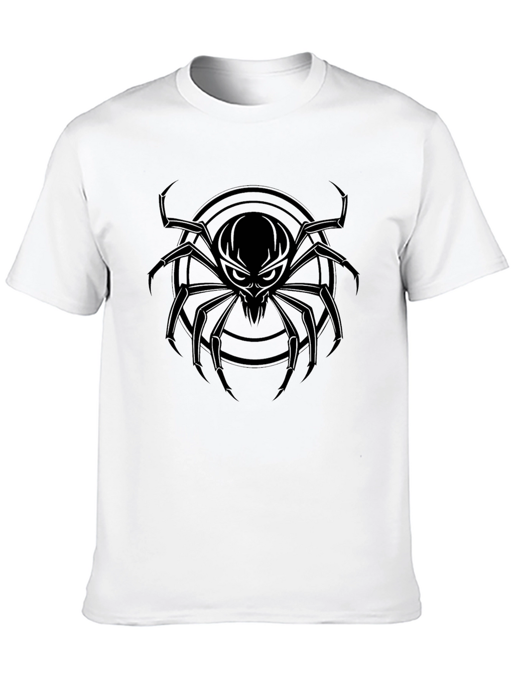 Mens Black Spider Graphic Tee - Creepy Cool Design