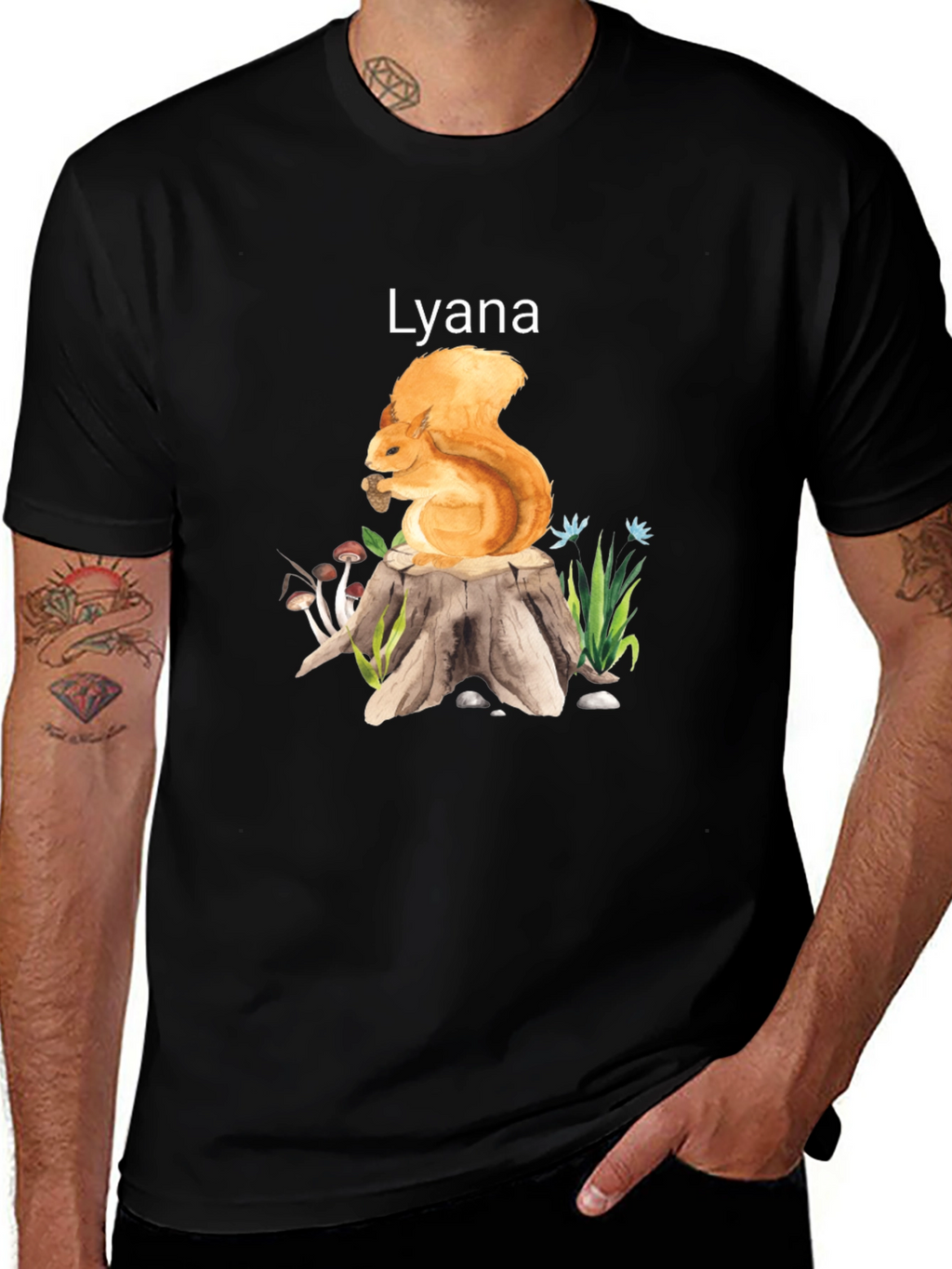 Squirrel and Stump Personalized T-Shirt