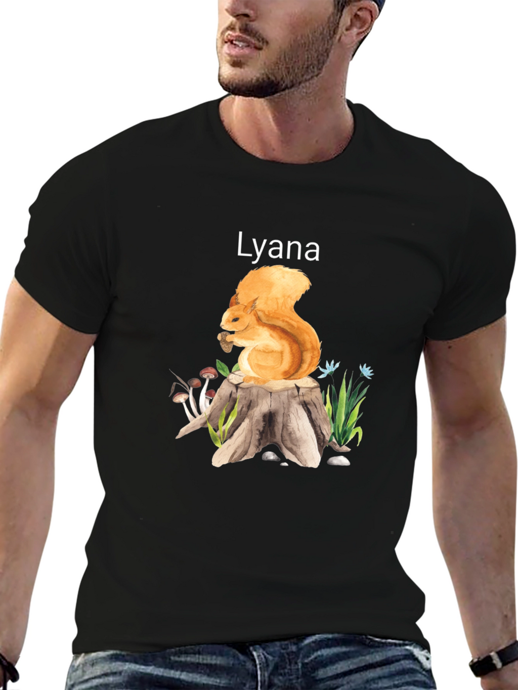 Squirrel and Stump Personalized T-Shirt