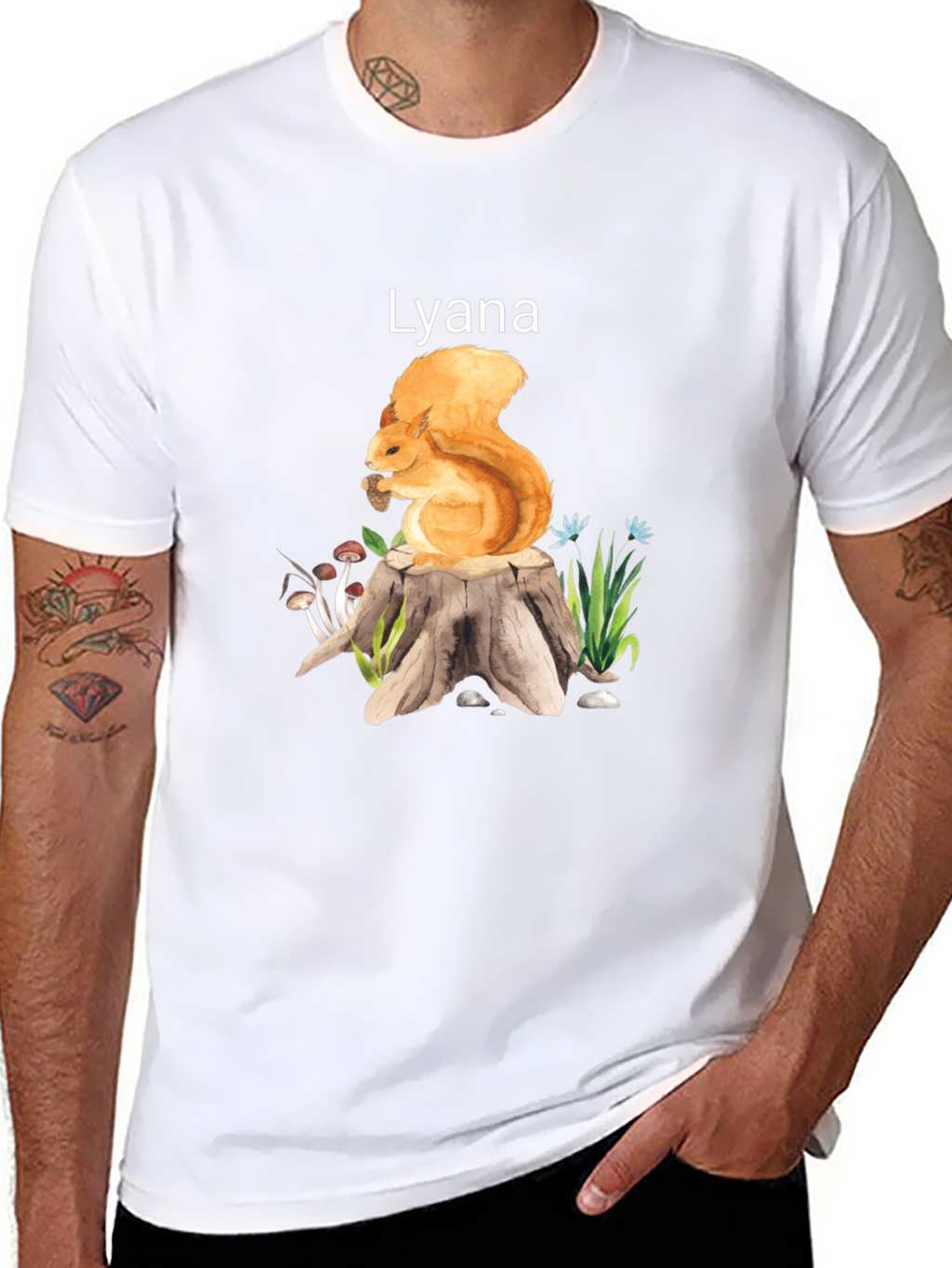 Squirrel and Stump Personalized T-Shirt