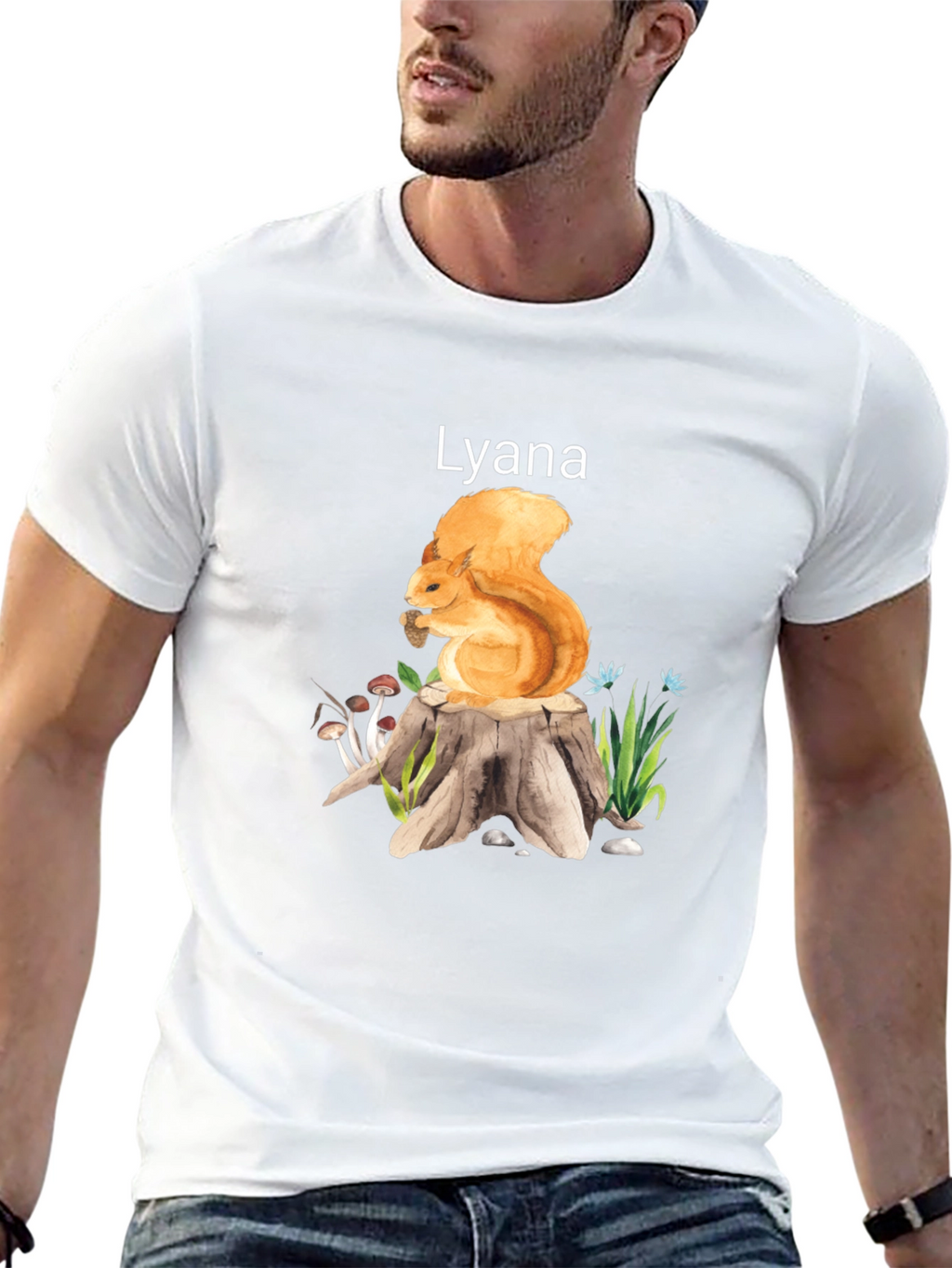 Squirrel and Stump Personalized T-Shirt