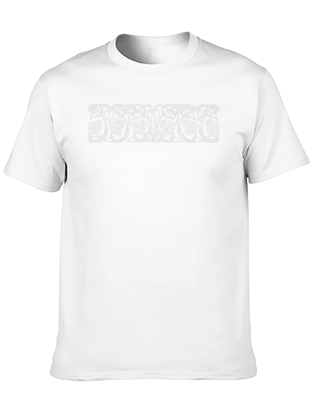 Floral Art Nouveau Graphic Tee - Black