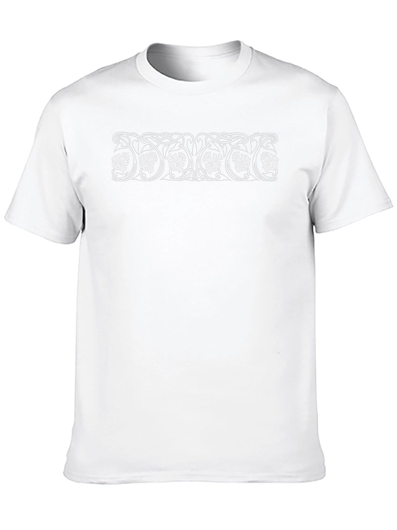 Floral Art Nouveau Graphic Tee - Black