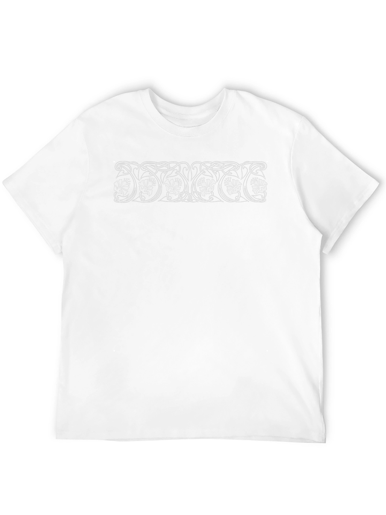 Floral Art Nouveau Graphic Tee - Black