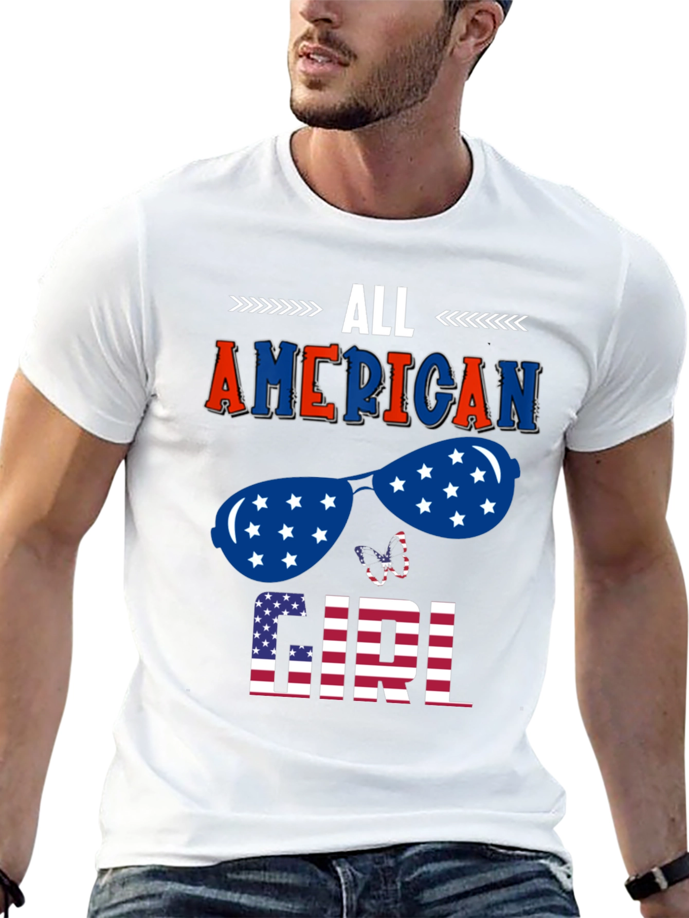 All American Girl Patriotic Graphic Tee