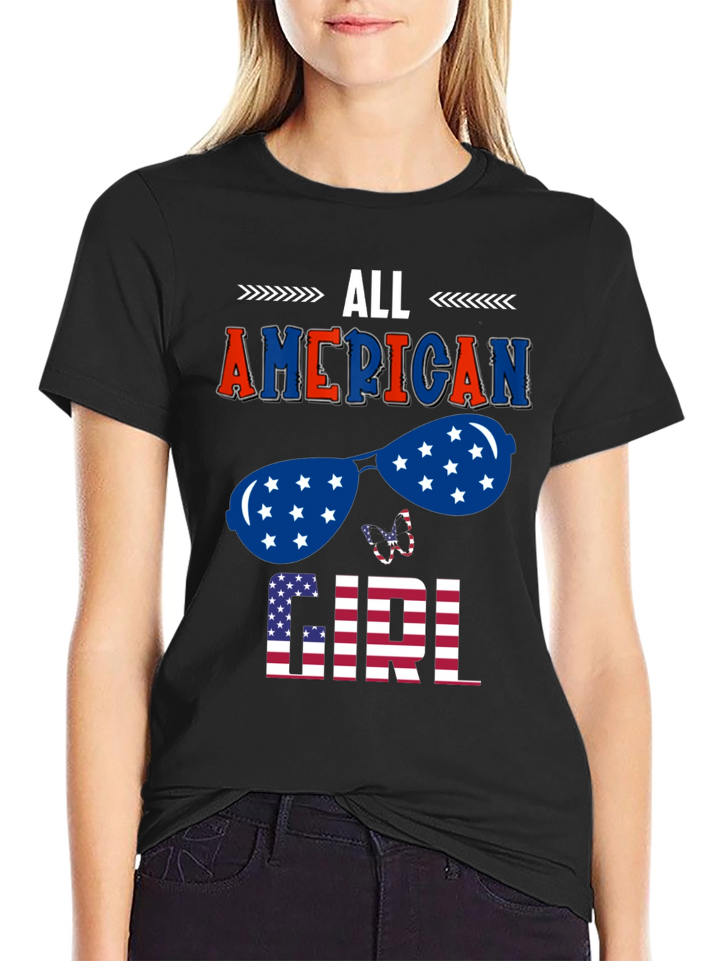 All American Girl Patriotic Graphic Tee