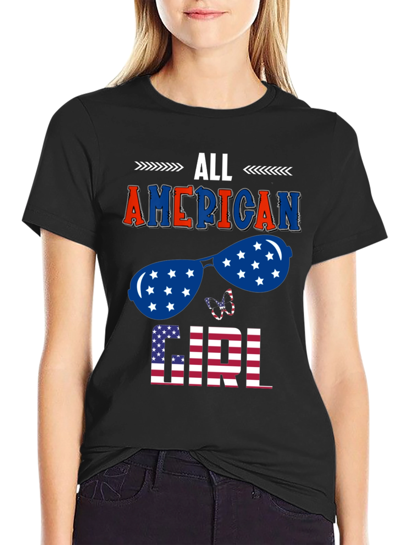 All American Girl Patriotic Graphic Tee