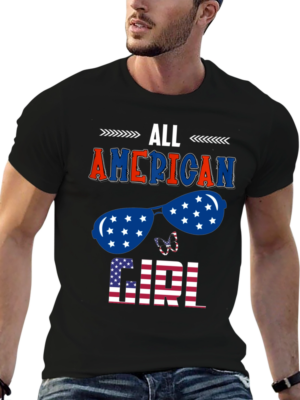 All American Girl Patriotic Graphic Tee