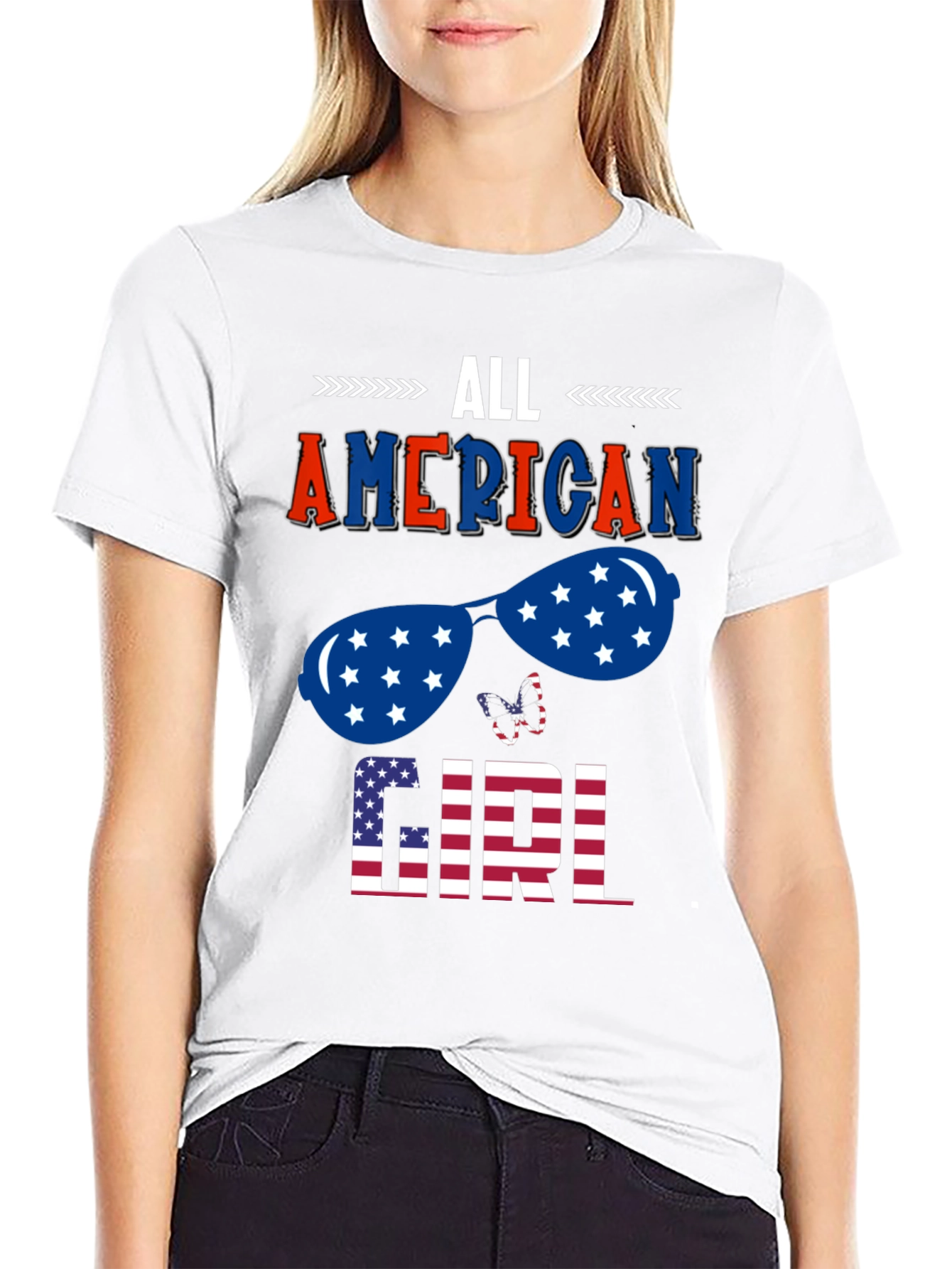 All American Girl Patriotic Graphic Tee