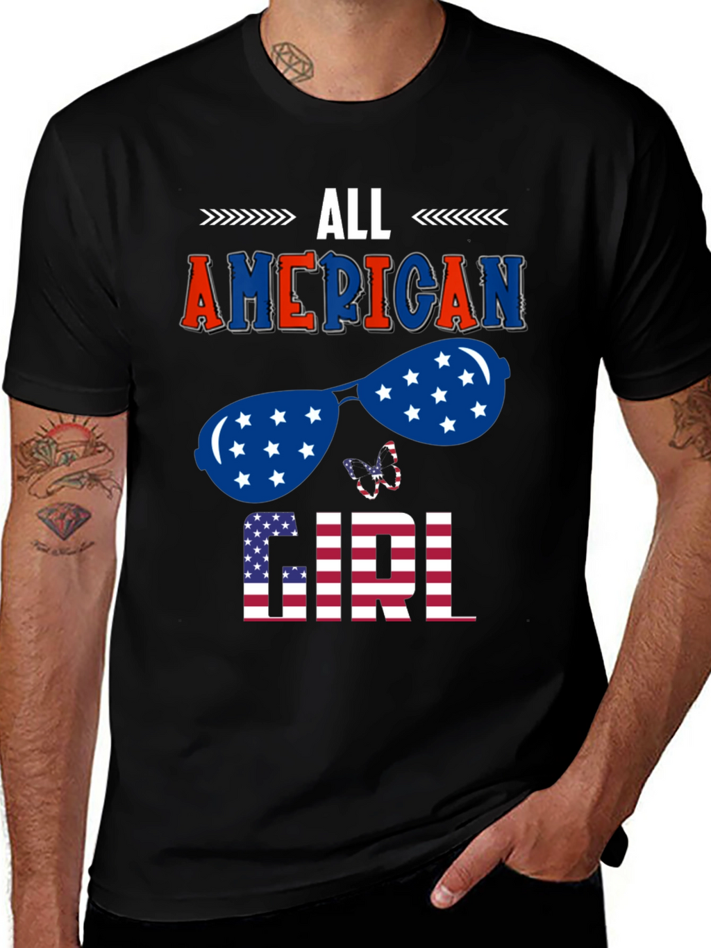 All American Girl Patriotic Graphic Tee