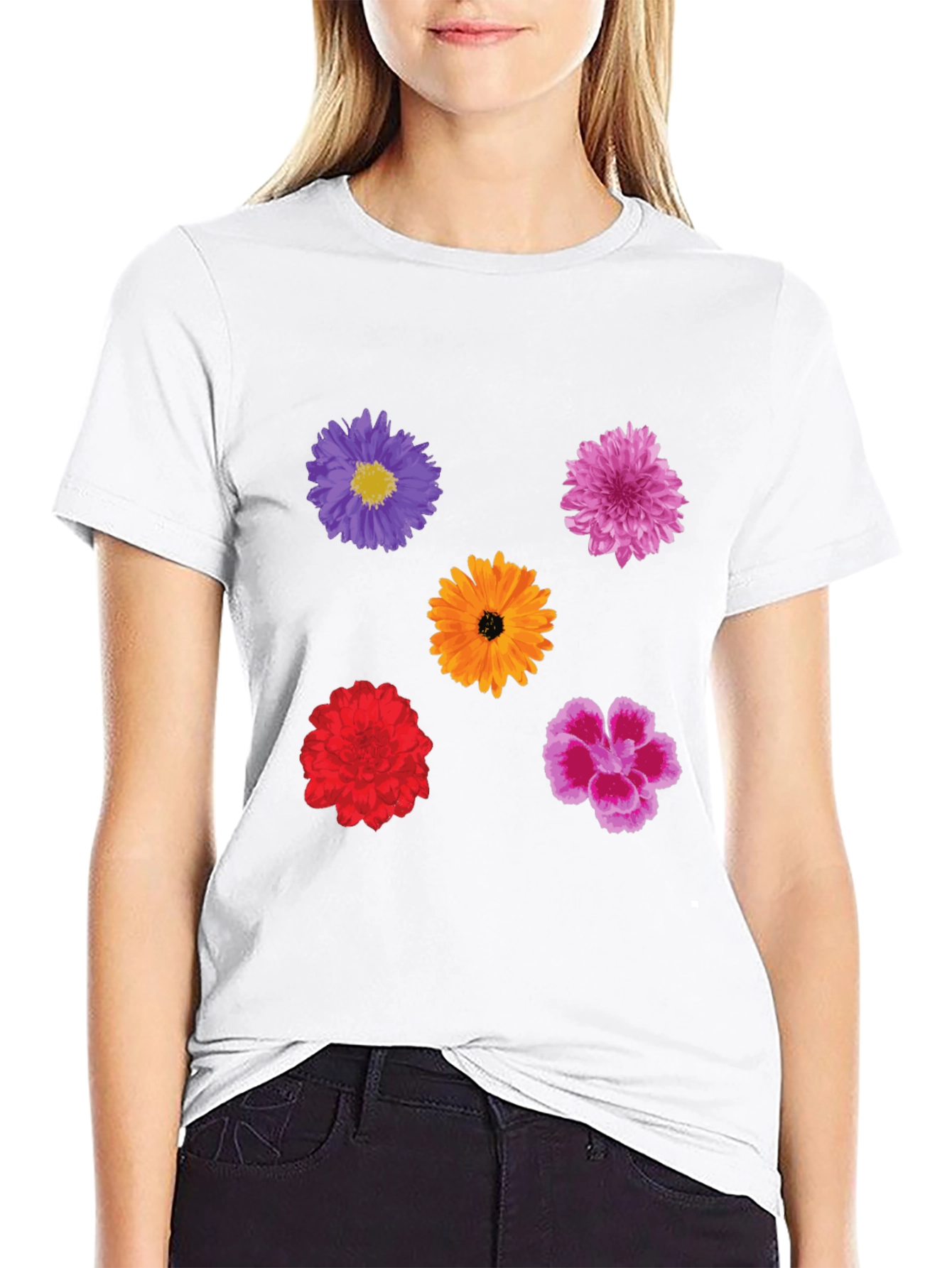 Floral Print Tee - Stylish Mens Black T-Shirt