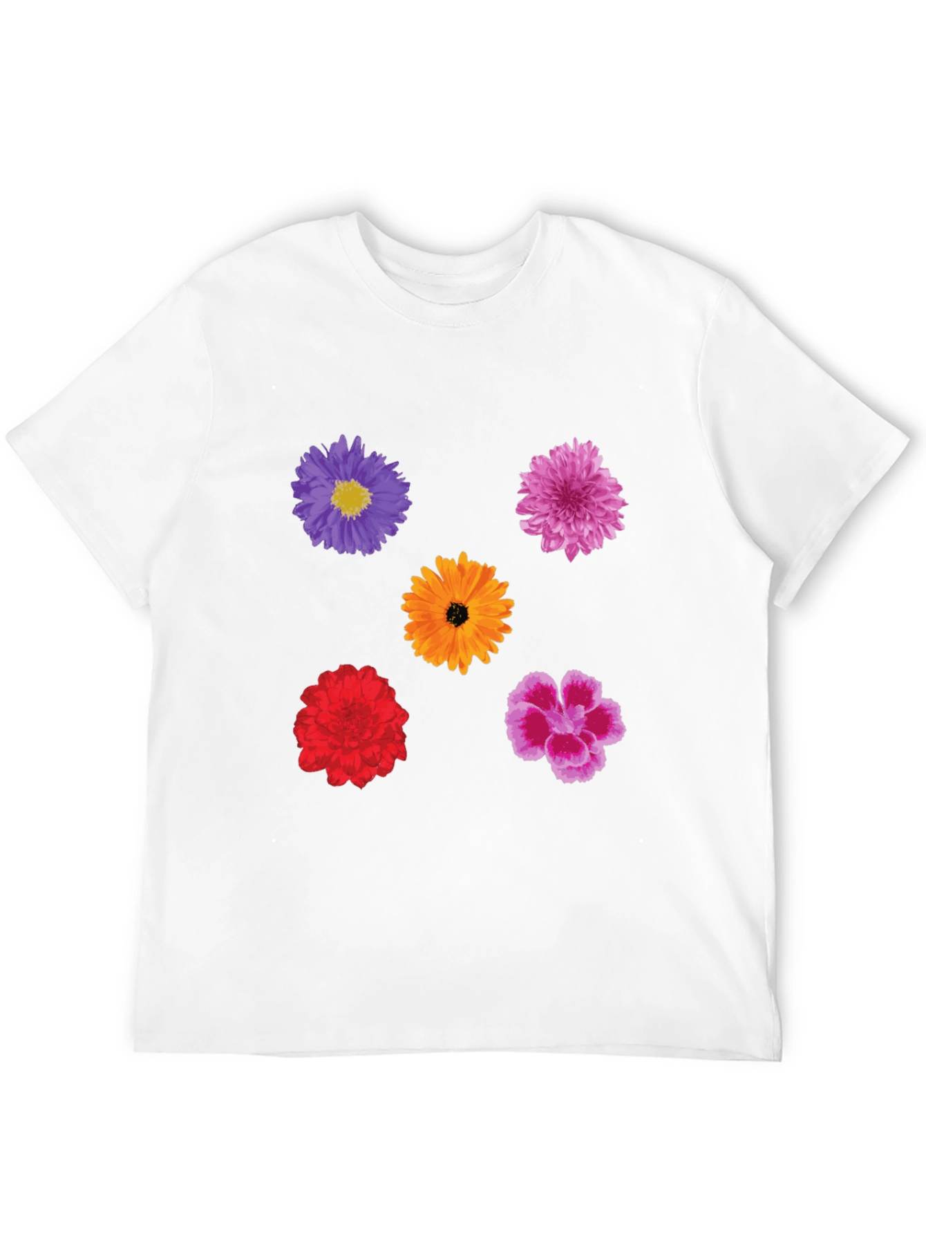 Floral Print Tee - Stylish Mens Black T-Shirt