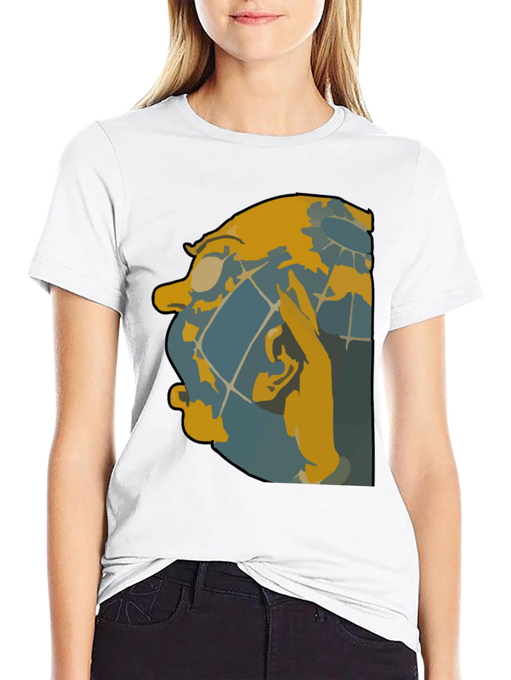 Unique Graphic Tee - Abstract Face Design