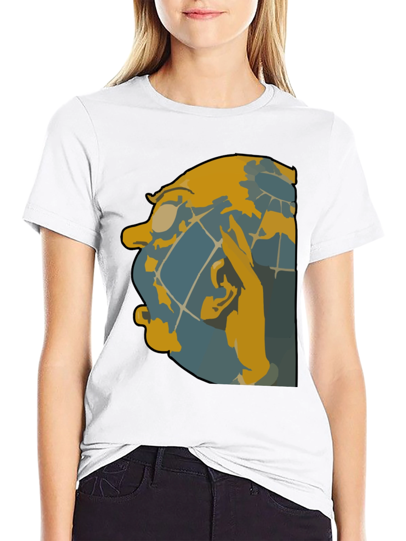 Unique Graphic Tee - Abstract Face Design
