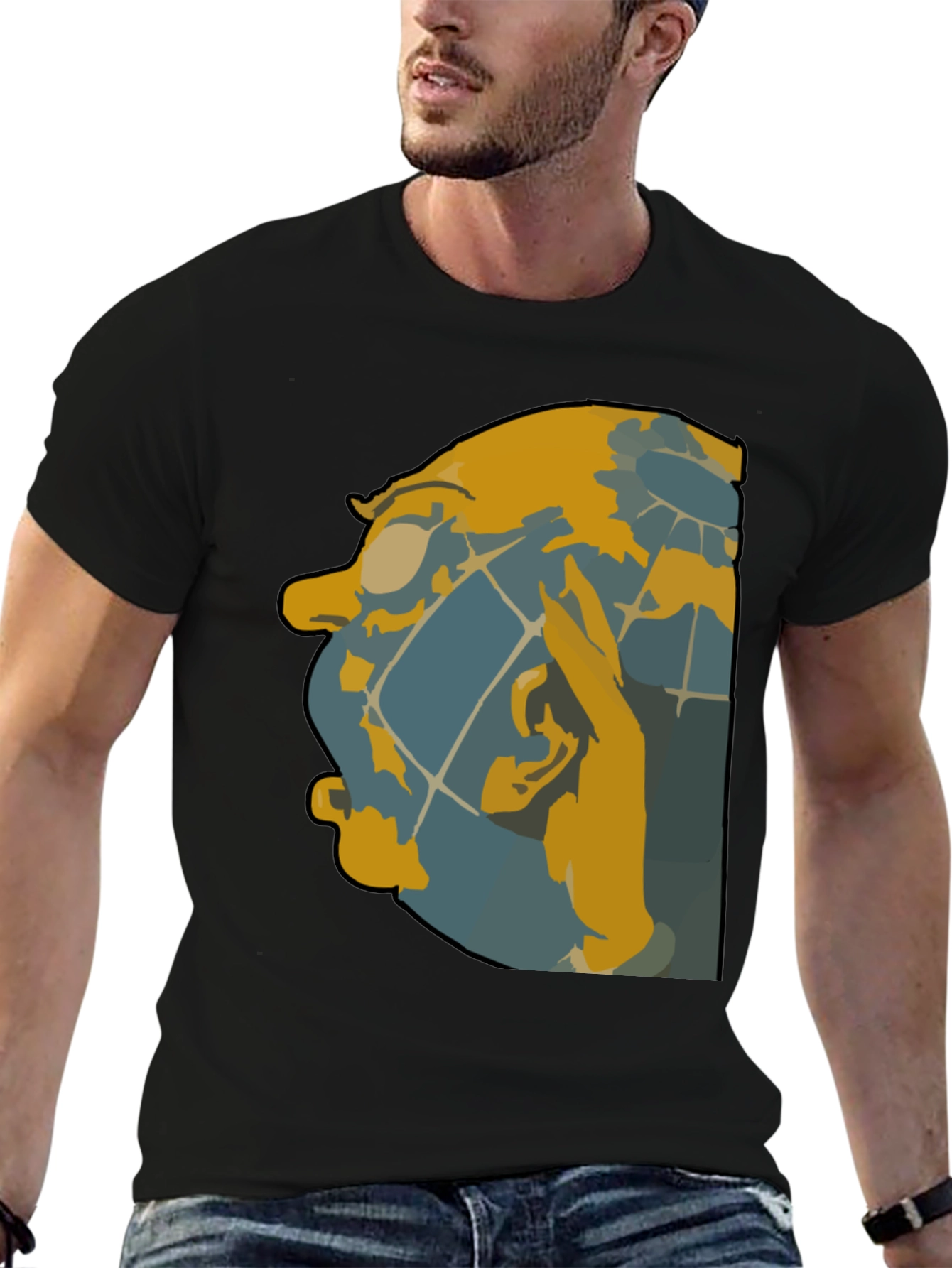 Unique Graphic Tee - Abstract Face Design