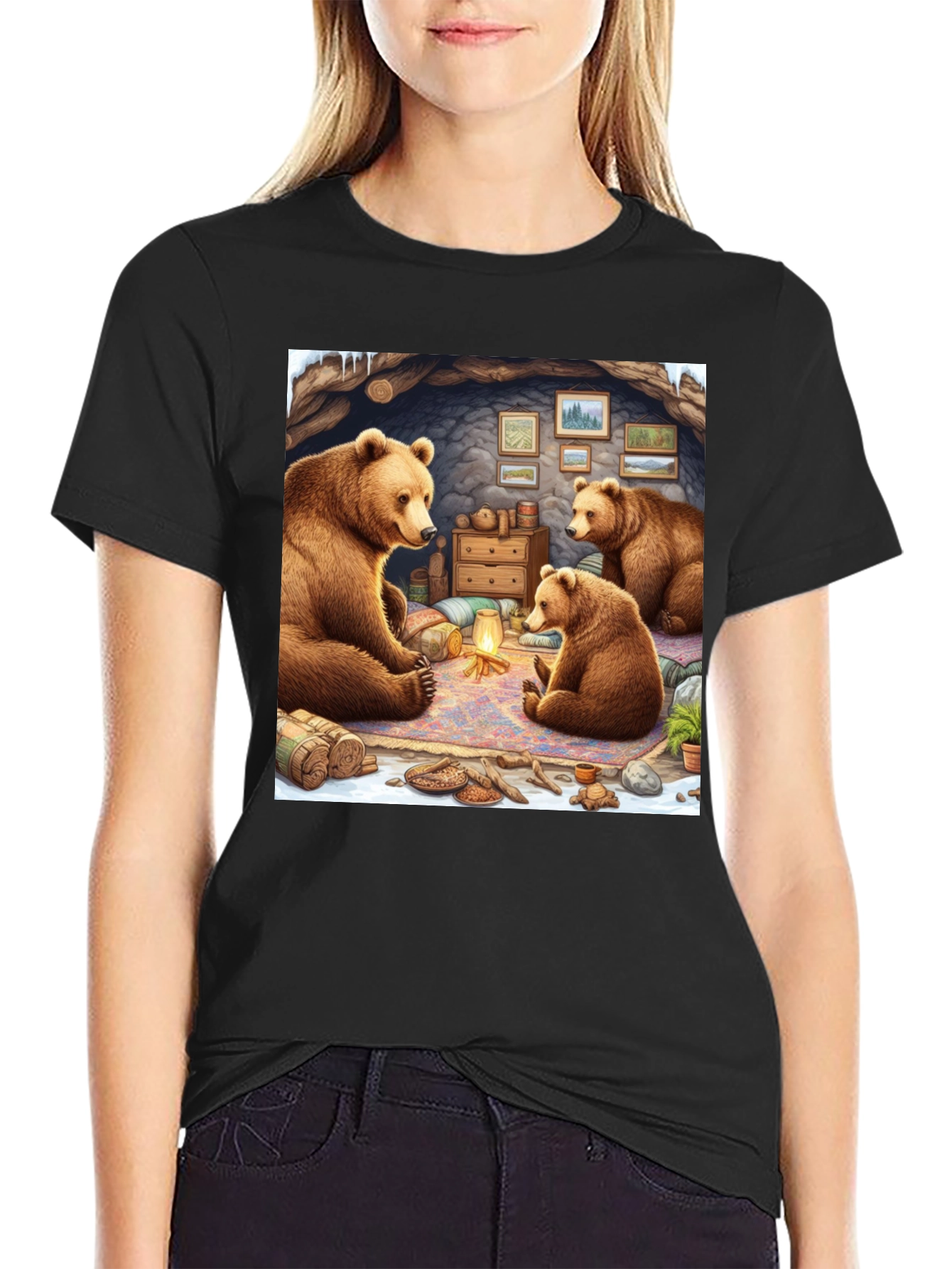Bear Family Cabin T-Shirt