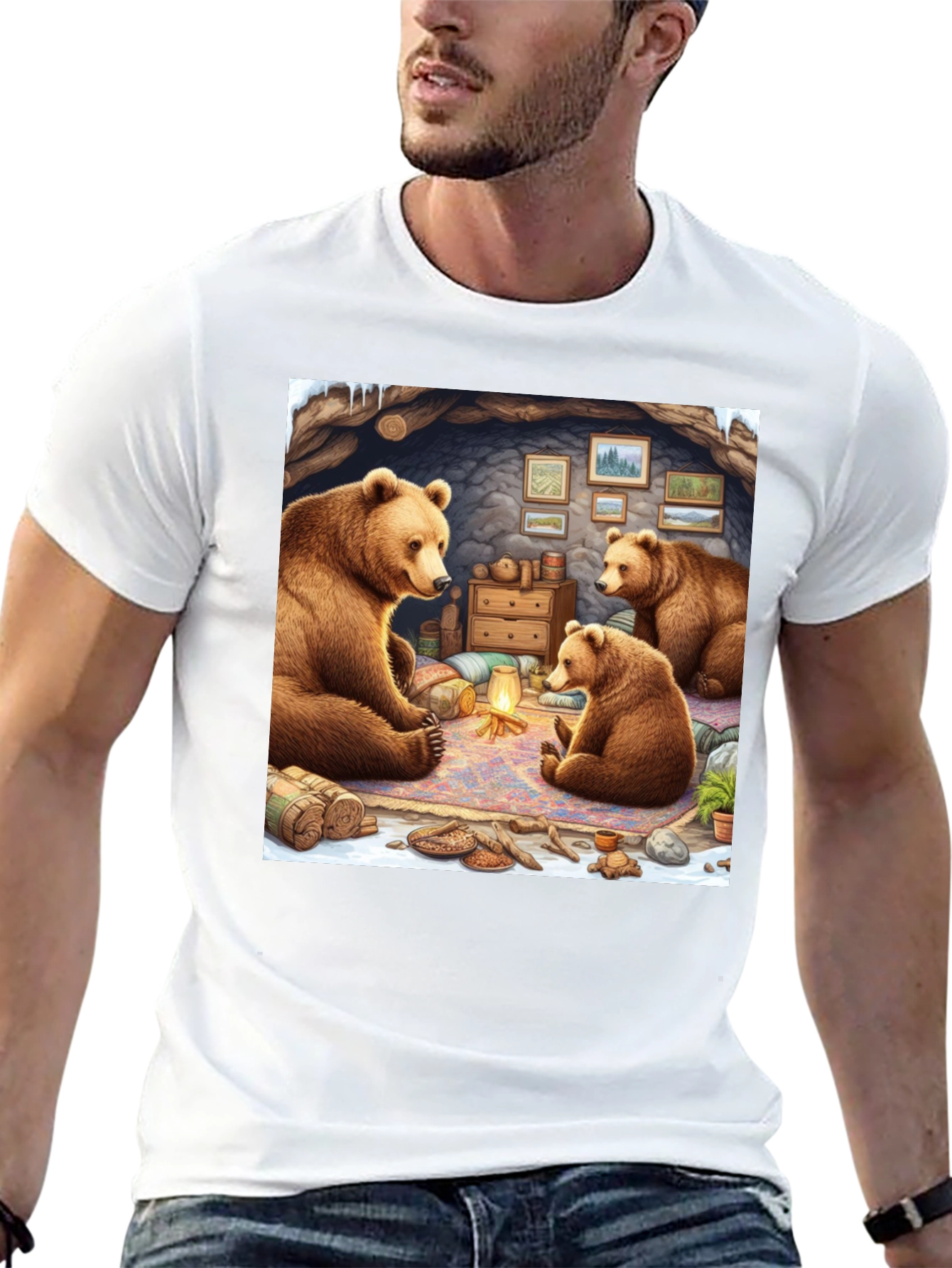 Bear Family Cabin T-Shirt