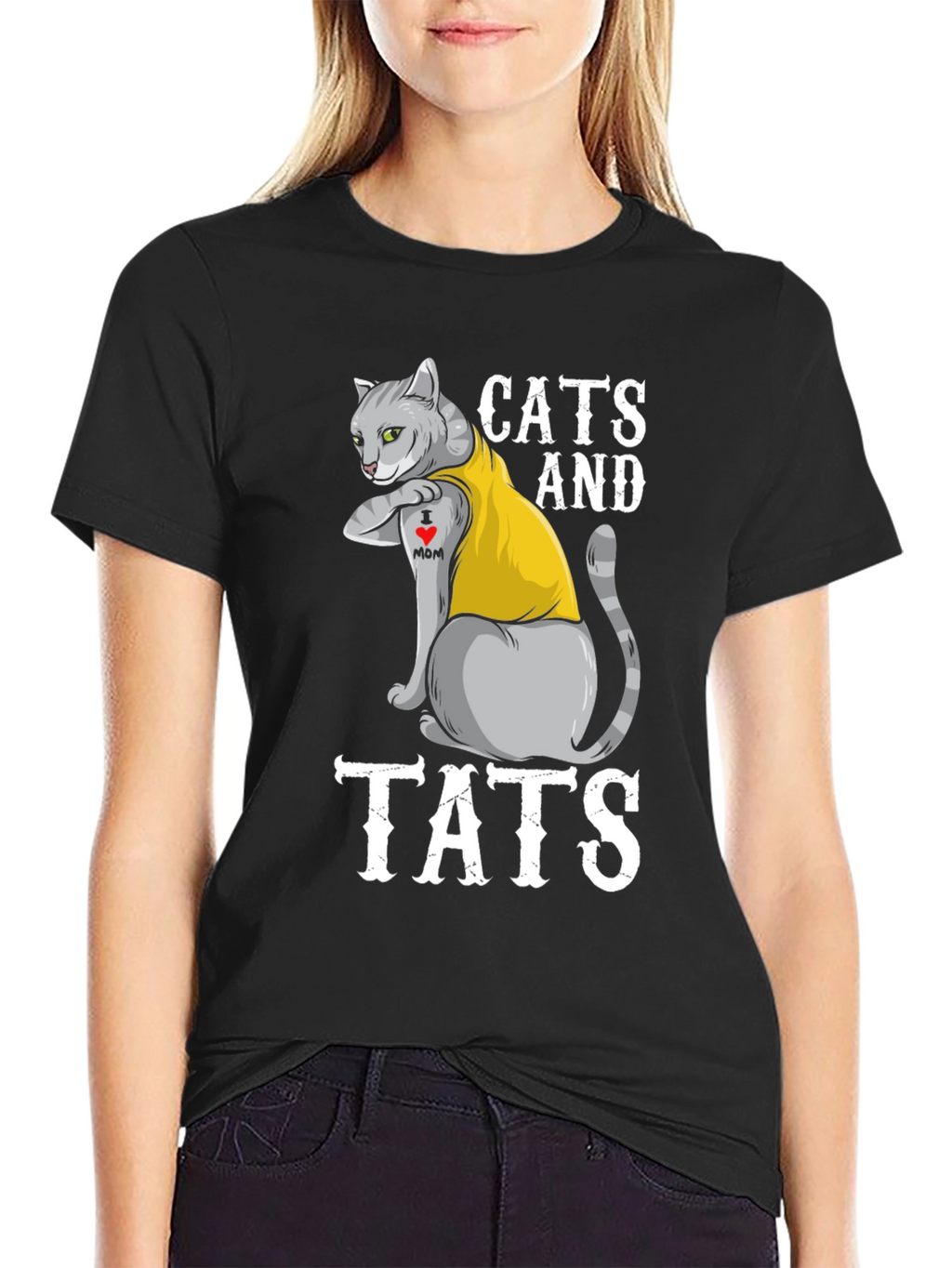 Cats and Tats Graphic T-Shirt - Novelty Tee