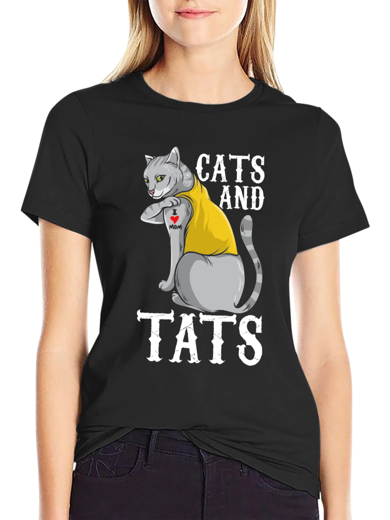 Cats and Tats Graphic T-Shirt - Novelty Tee